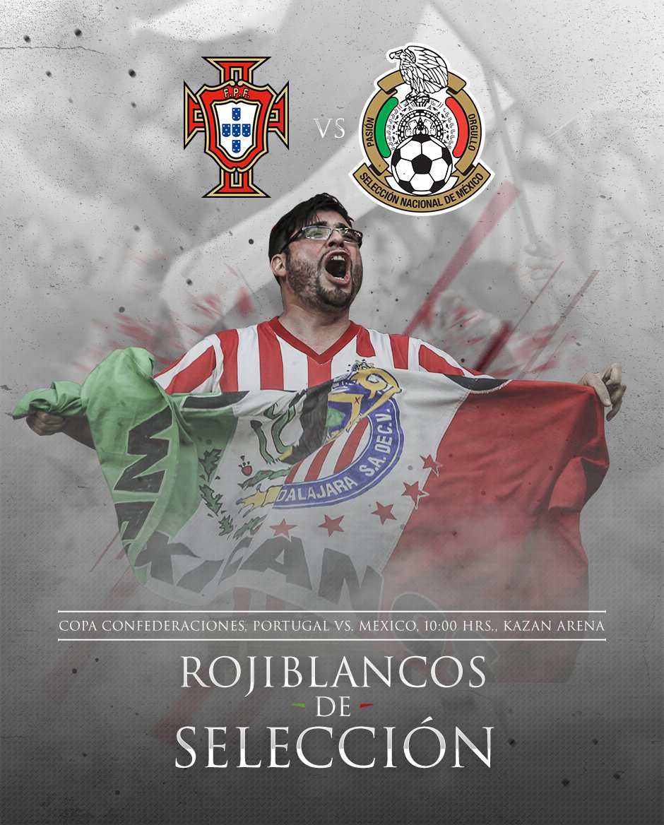 Chivas's tweet photo. ¡Llegó el día! 💪🇲🇽 Los más de 40 millones de Rojiblancos estamos unidos con @miseleccionmx. #ConfedCup https://t.co/wX1Ww1lpkF