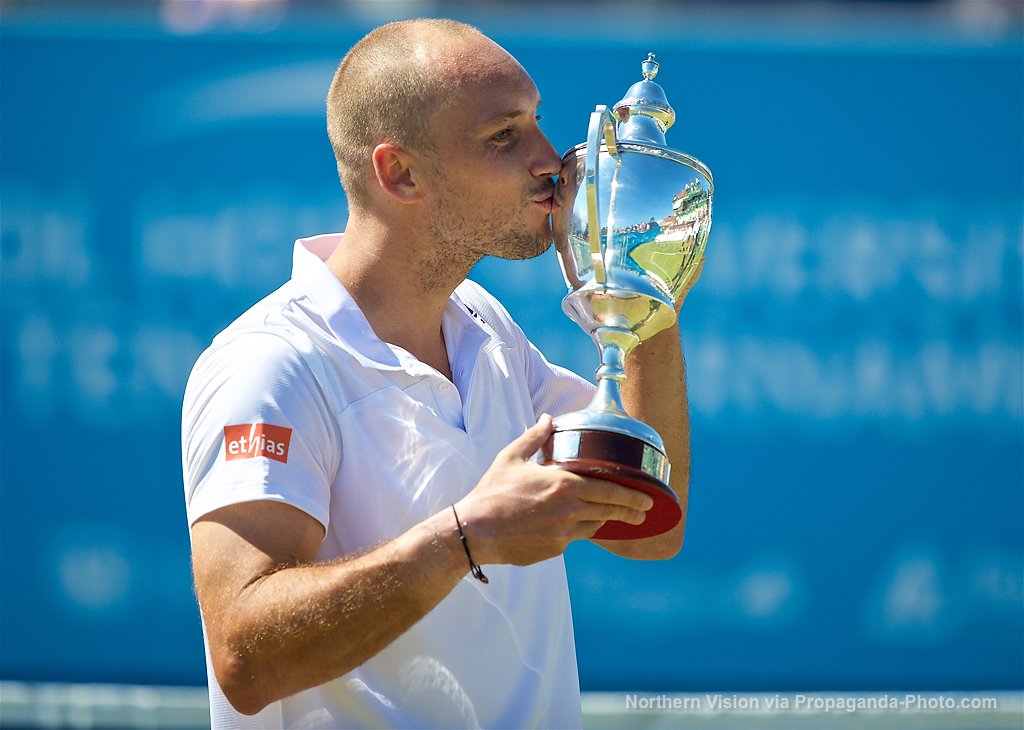 LiverpoolTennis's tweet photo. Steve Darcis (BEL) wins the Men's Singles Final 7-5, 6-3 against Marcus Willis (GBR) #LITT17 https://t.co/HWZ2xszvTt