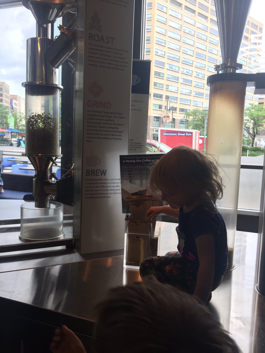 Enjoying Father's Day at urban beach in Detroit and drinking coffee roasted by the JavaBot after a day in Canada #AirBnBWeekend