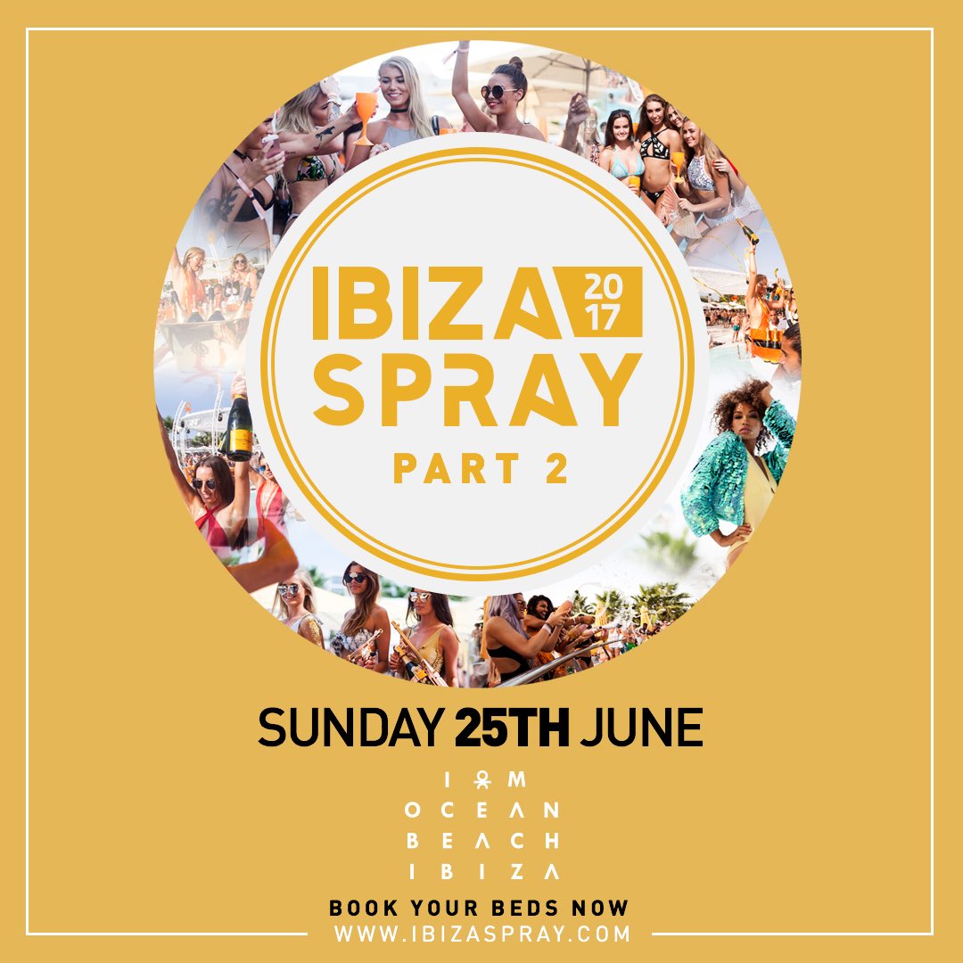 Have you booked your bed or ticket for our second event this summer ......

ibizaspray.com