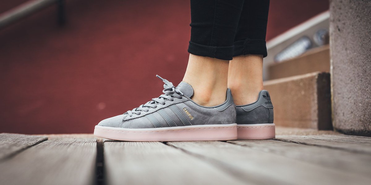 adidas campus grey three icey pink