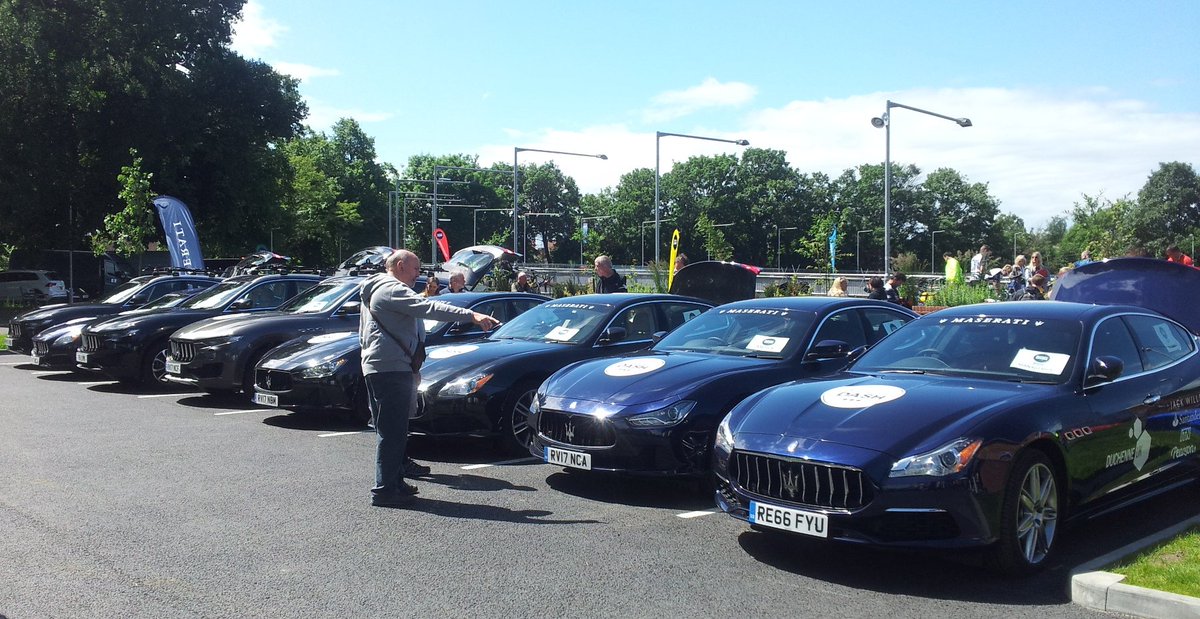 EdnaBike's tweet photo. Great support vehicles - Maseratis on the #duchennedash L2P at Herne Hill. Fantastic £1m fundraising everyone :-) https://t.co/WthT96Sxfq