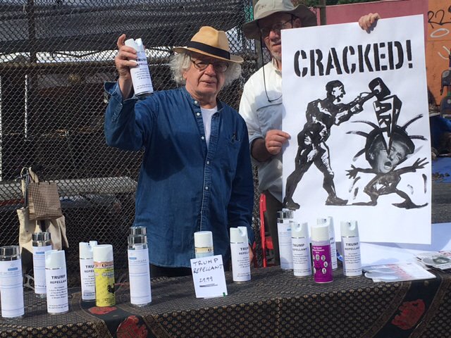 AMelamid's tweet photo. At #HellsKitchenFleaMarket today! Come get your Trump Repellant &amp; let's talk #revolution #protest #art! #NYC #DumpTrump https://t.co/Px3NsnE2Bs