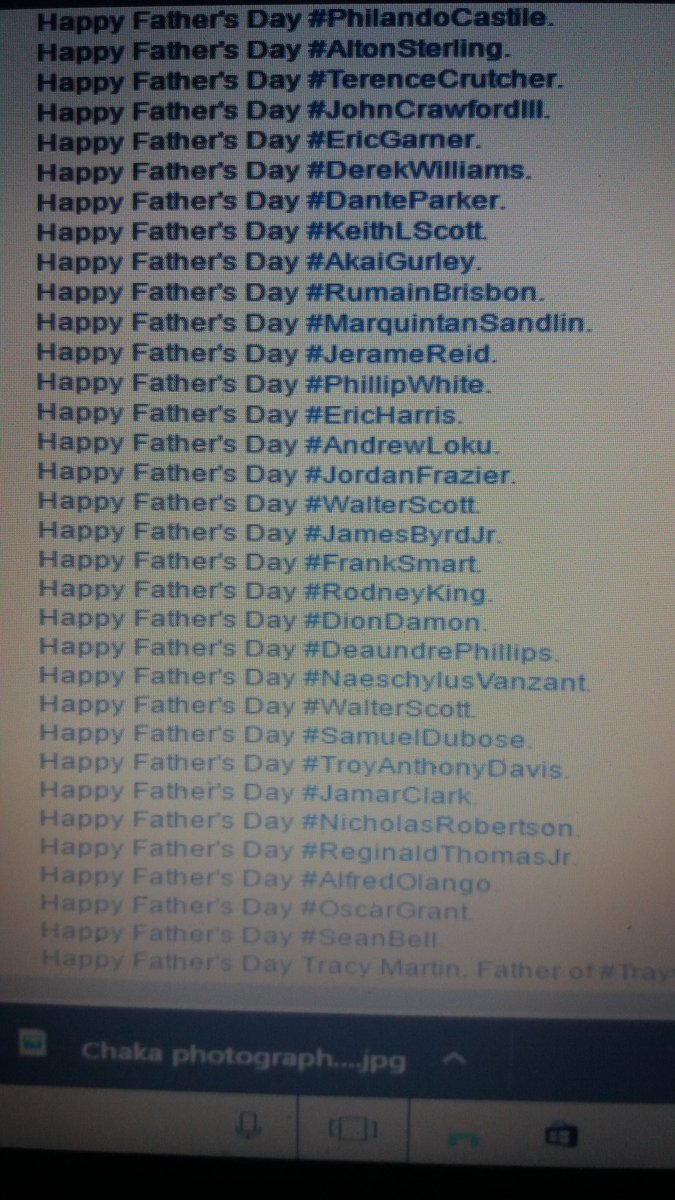 ChakaKhan's tweet photo. Let us remember those fathers no longer with us due 2 police brutality &amp; those fathers who lost their children 2 it as well. #FathersDay https://t.co/bzsPxPM1UM