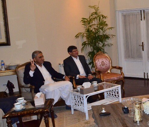 COAS watching historic winning moments of cricket match.