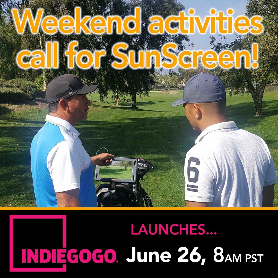 trysunscreen's tweet photo. #HappyFathersDay!  If dad is headed out to golf, make sure he can see the screen!  Track his shot on the green with #sunscreendisplays #golf https://t.co/8jvt6VKUuQ
