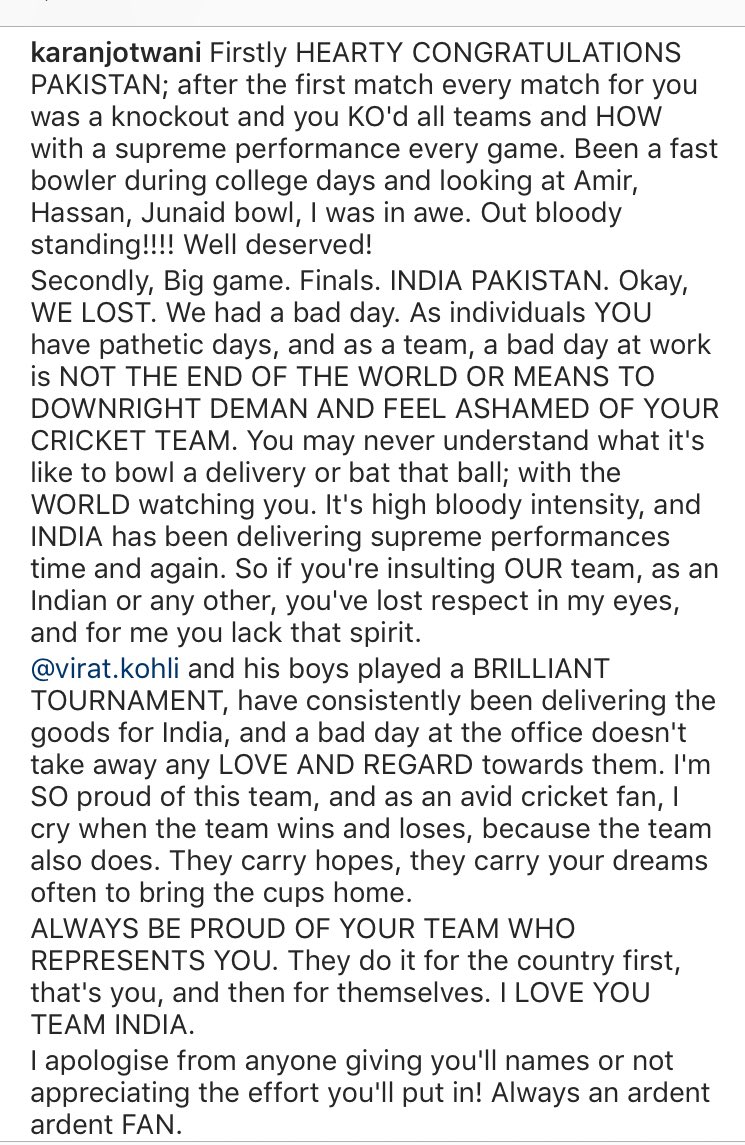 BabaJotwani's tweet photo. Congratulations team 🇵🇰.. you'll were outstanding ♠️✌🏻

Indiaaaaa, heads HIGH! Insaaaaaane tournament, I couldn't be prouder being a fan 🌹♥️ https://t.co/IafaPHQywn