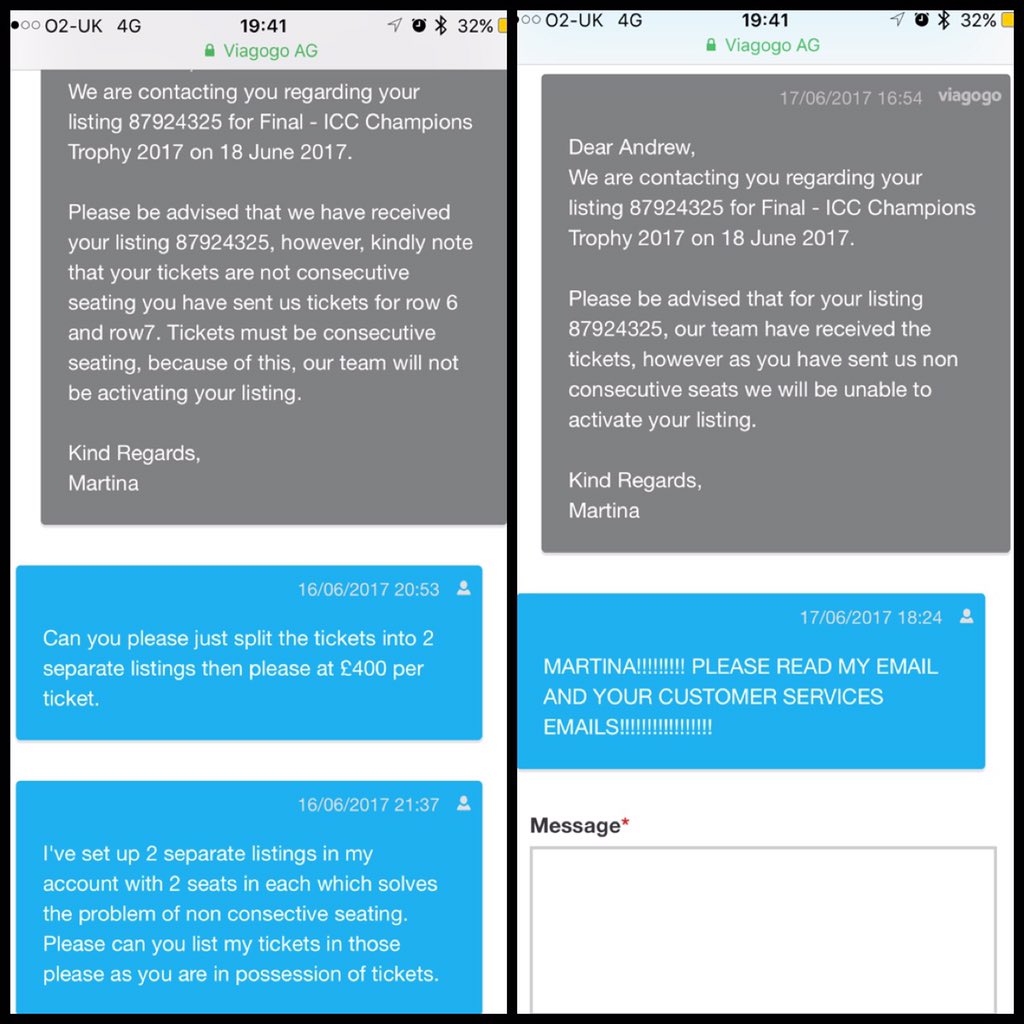 andy_lips's tweet photo. @viagogo Totally ignored my messages and their own customer service emails too! Also the cheek to cut/paste same reply😡😡😡😡😡😡😡 https://t.co/5PtMsDtqVs