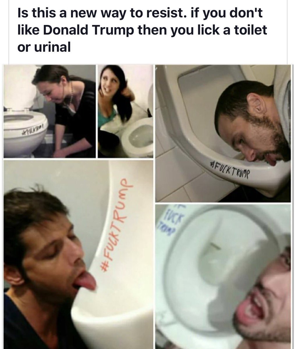 Pasar la lengua por el urinario, la nueva forma d la izquierda de luchar contra Trump