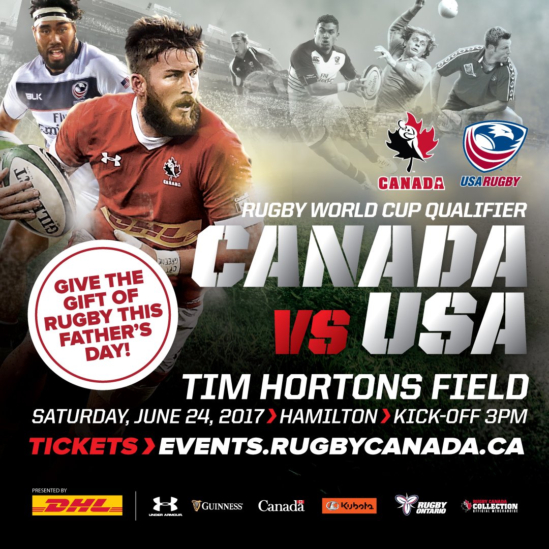 It's #FathersDay! Give the gift of rugby as #Canada faces <a href="/USARugby/">USA Rugby</a> Saturday at <a href="/TimHortonsField/">Tim Hortons Field</a>! #RISEAsOne 🇨🇦🏉
🎟️events.rugbycanada.ca