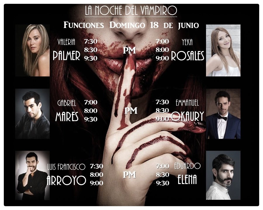VampireTeatro's tweet photo. Nos vamos! Hoy 18 de junio últimas funciones de @VampireTeatro en @TeatroEnCorto #Nápoles. ¡VAMOS A DERRAMAR #SANGRE! No te lo puedes perder https://t.co/lZvLS3ftfo
