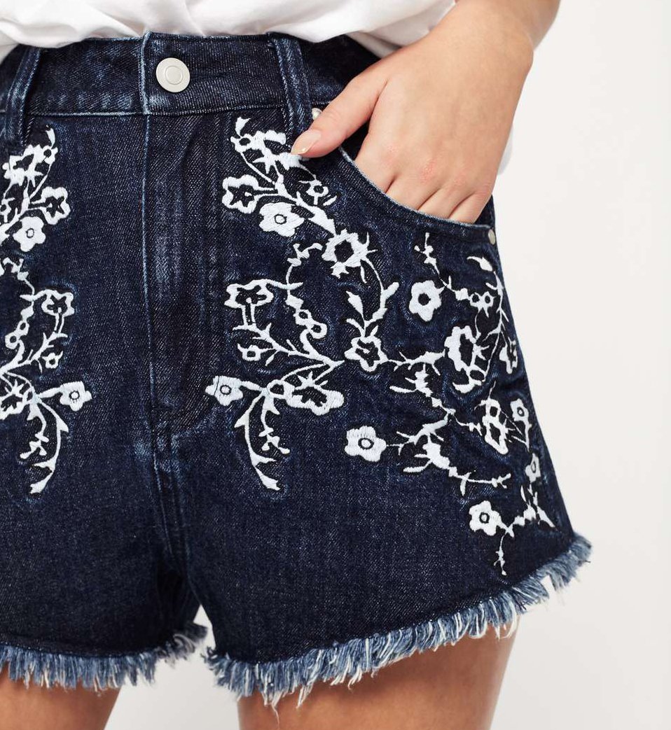miss selfridge denim shorts