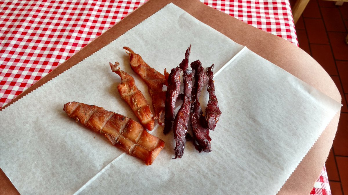 Test Kitchen: jerky. Almost perfect.  Road trip season is upon us. #bbq #FathersDay #montrosetx #jerky