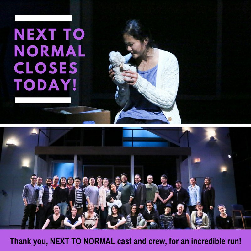 EWPlayers's tweet photo. NEXT TO NORMAL cast &amp; crew, we are sad to see you go. Thank you for an incredible run! Congratulations! #NextToNormalEWP https://t.co/t0NQCmI47i