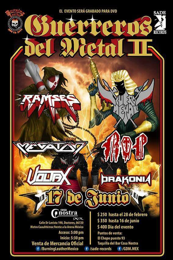 DEB_ALT_RADIO's tweet photo. @GuerrerosDMMex en @ForoCosaNostra con #Ramses, #Megaton, @Voltaxband, @DrakoniaBand por @SadeRecords \m/ (◣w◢) \m/ yeeah!!! https://t.co/9GFB8ufWX1