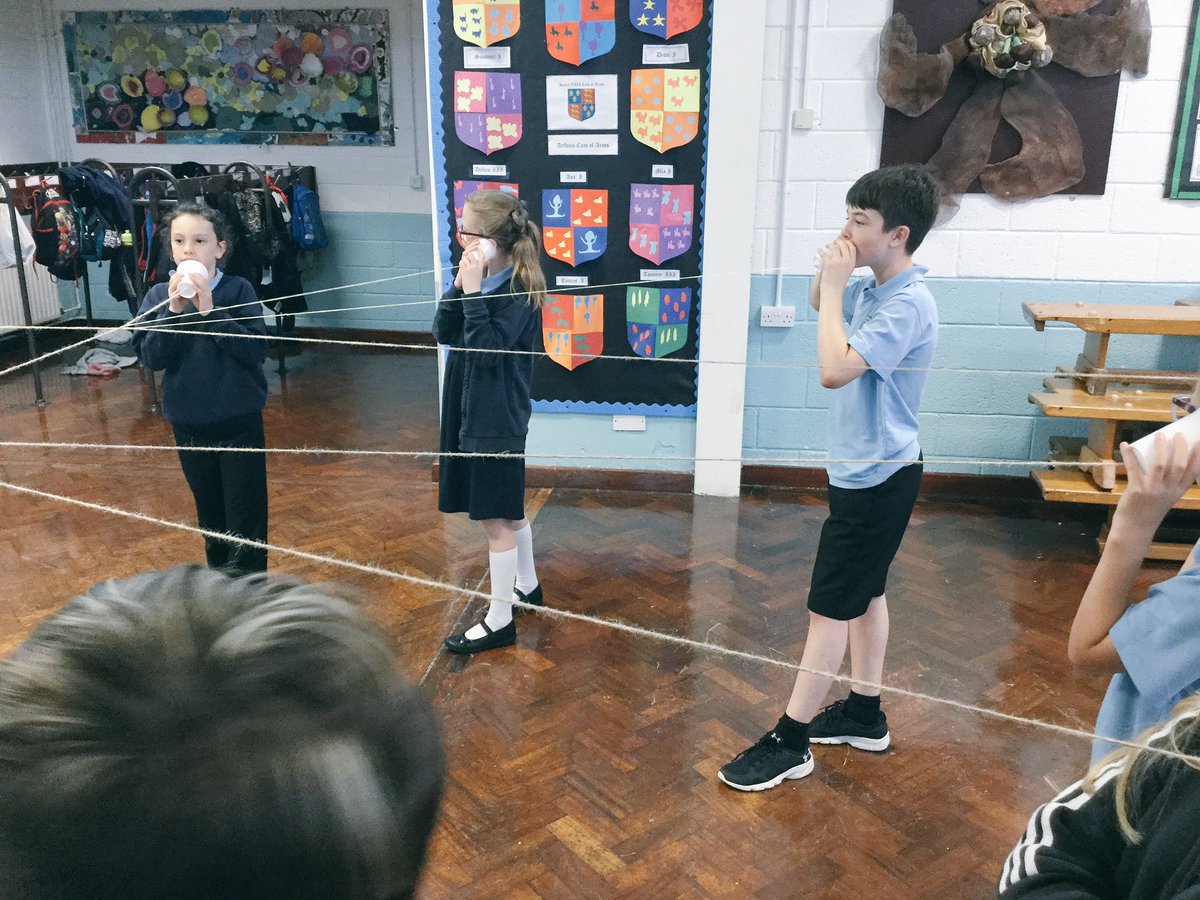 ysgolfali's tweet photo. Plant Bl 5&amp;6 mwynhau gweithgareddau ar fore dydd Gwener / Yrs 5&amp;6 enjoying string-phone activities on Friday #Anglesey #Valleycalling https://t.co/ys8sJ9Qi8P