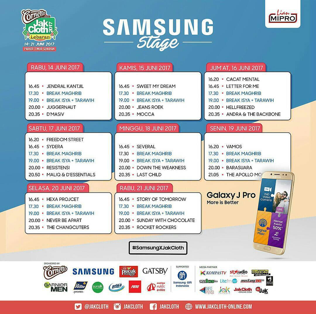 Catat dan kasih tau yg lain kami di Jakcloth Lebaran,  Show Rabu 21 Juni 2017 pukul 16.45 Web.  See you!
