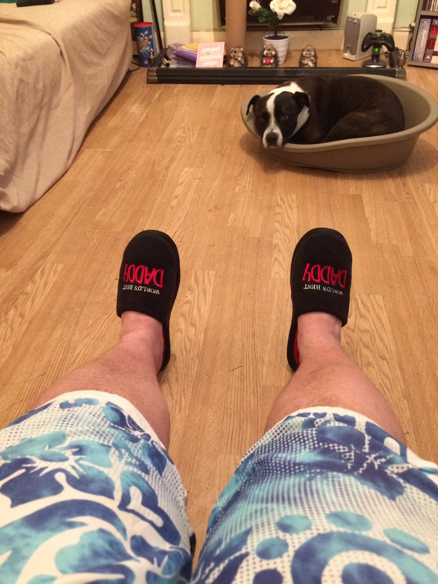 MadManAdam500's tweet photo. Enjoying my Father's Day slippers #fathersday #lovemyson https://t.co/r5BDsEjIcm