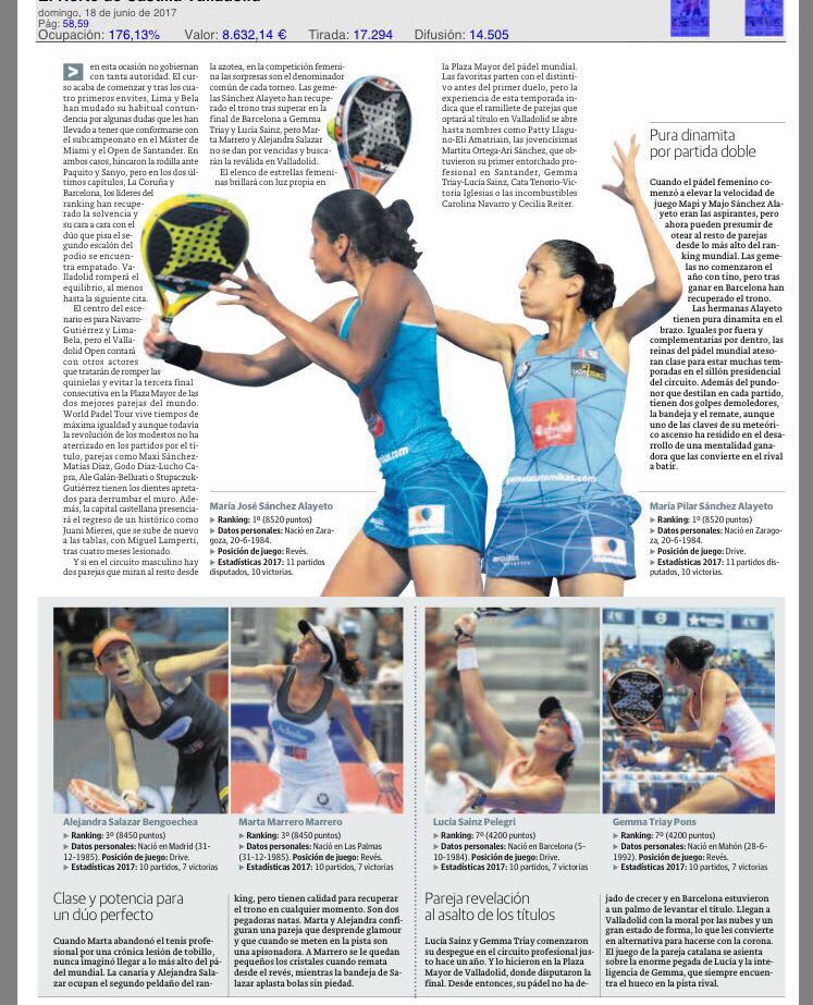 Contra_Pared's tweet photo. Las chicas también tienen su página en el @nortecastilla y el cambio en el #padelfemenino https://t.co/XJ72Yj76IQ