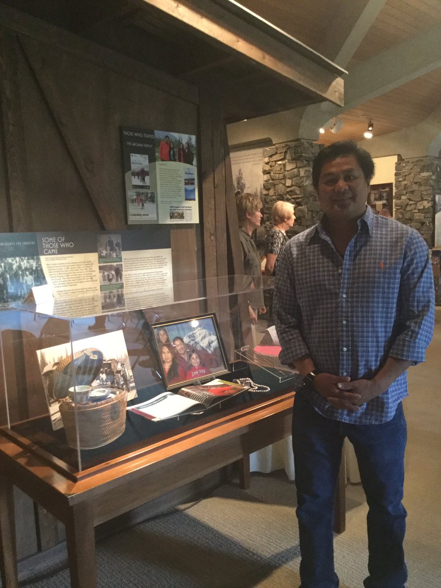 whytemuseum's tweet photo. The Argana family was here to showcase their place in our gallery telling their story of how Banff became their home #backtobanff #home https://t.co/Z2ocrXqovw