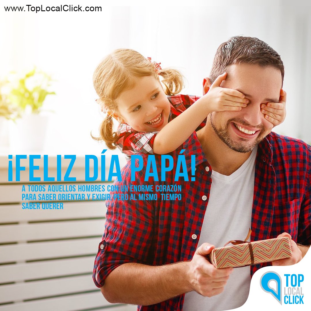 TopLocalClick's tweet photo. Top Local Click les desea un Feliz Del Padre. 🤗🍾🥇
#DíaDelPadre #FelizDíaDelPadre #TopLocalClick https://t.co/6oZ51CWP2q