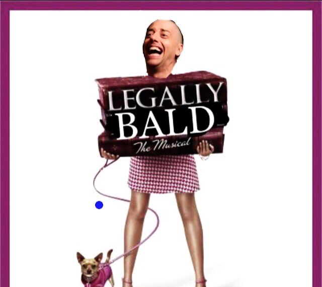 borleswig's tweet photo. Legally Bald, starring Christian Borle's bald head. https://t.co/j7COCMT5kj