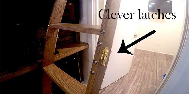 seattletinyhome's tweet photo. Clever folding ladder for the storage loft. Buckles! #tinyhouse #buildingtinyhome #tinyhouseplans https://t.co/guHLrLLMIt