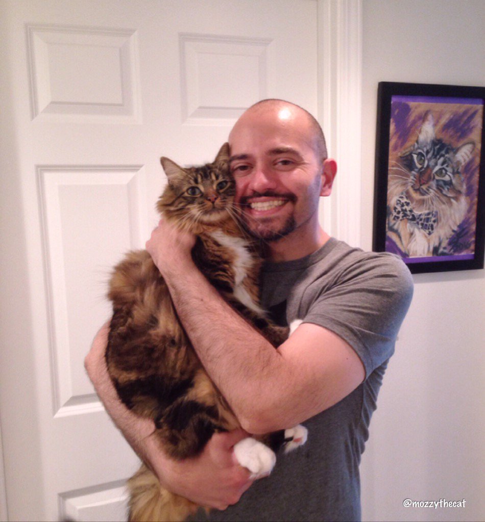 Happy Cat Dad Day!! 😻I love #mydaddy so much!!😻❤️💕 #HappyFathersDay #RealMenLoveCats #MozzyTheCat