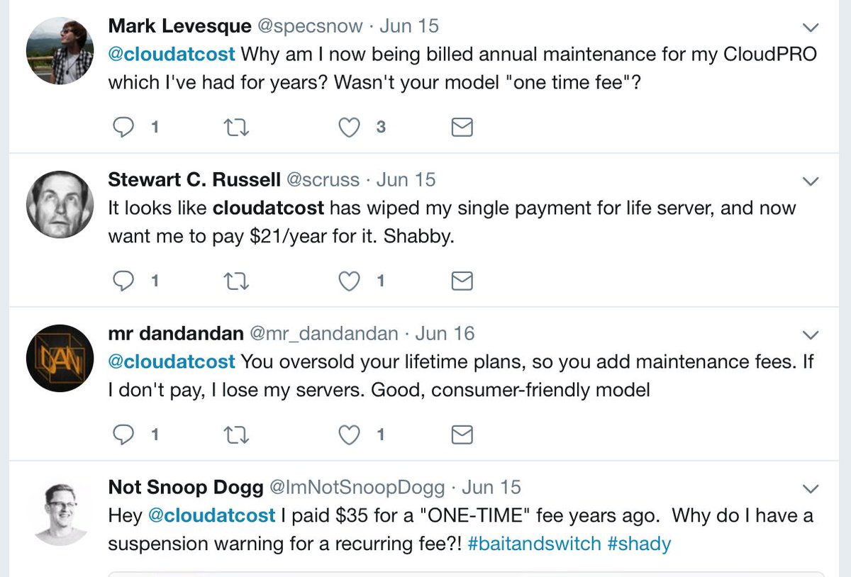 jgarzik's tweet photo. And so comes to an end "one time payment" virtual machines @cloudatcost - including a few of my #bitcoin nodes #amortized #knewItWouldntLast https://t.co/Xrq0HdqrRs