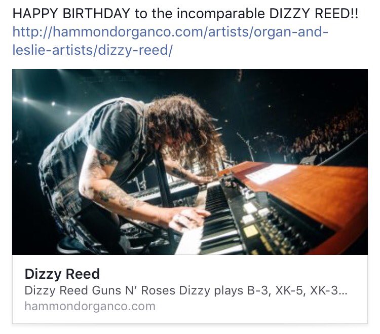 Happy birthday to our Hammond brother Dizzy Reed today!   