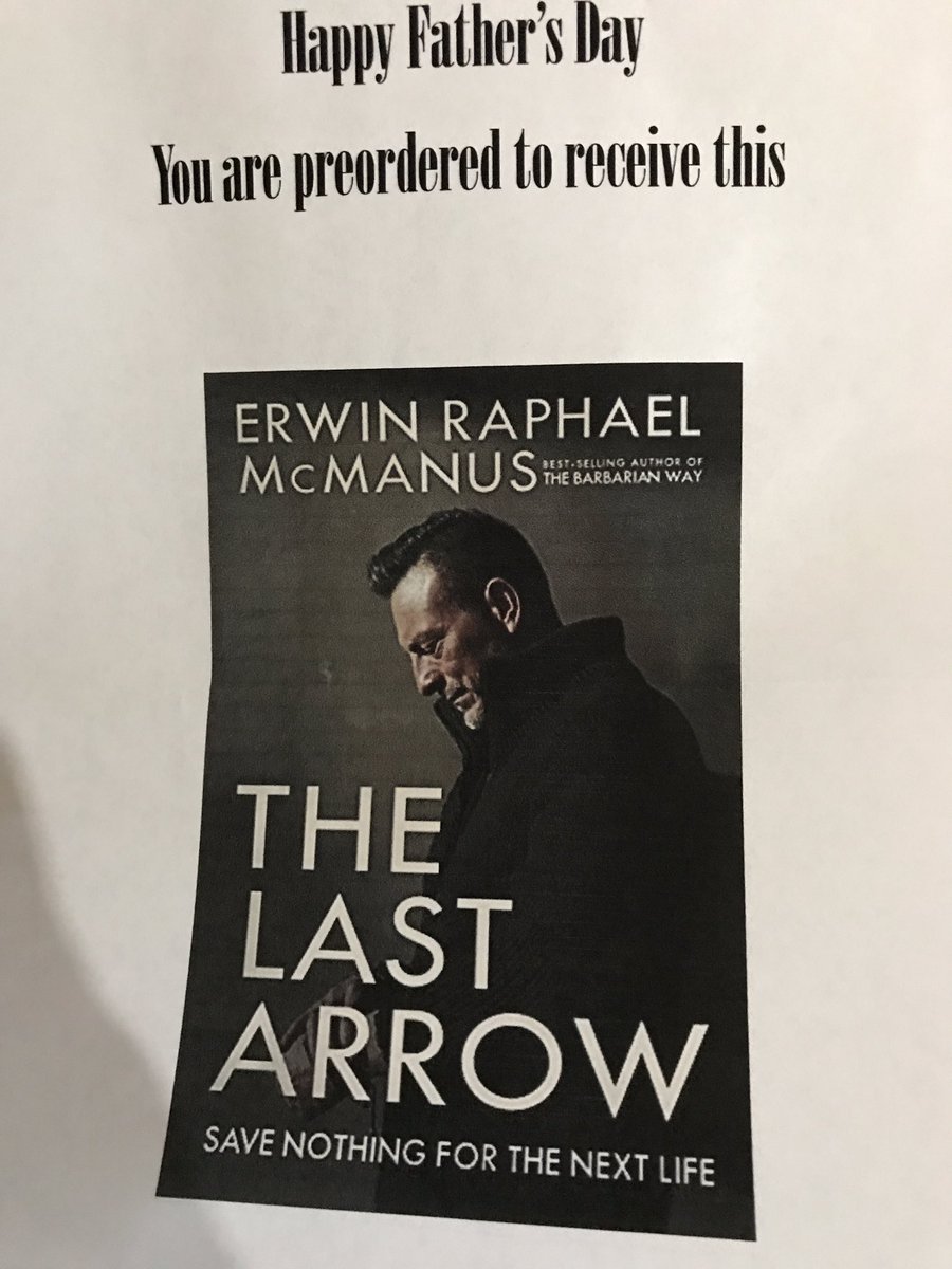 trosenr's tweet photo. Father's Day, two services @restoremtown this morning. Than my boys gave me @erwinmcmanus new book on preorder! #savenothing #restoremtown https://t.co/ElbHfqqfA1
