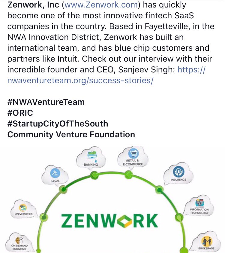 Be inspired by #NWARK venture success story, Zenwork! Read: nwaventureteam.org/success-storie… #fintech #nwaventureteam #startupfay @CVF_Community