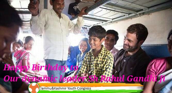 J&K PYC wishes a very Happy Birthday  to Shri Rahul Gandhi Ji. 