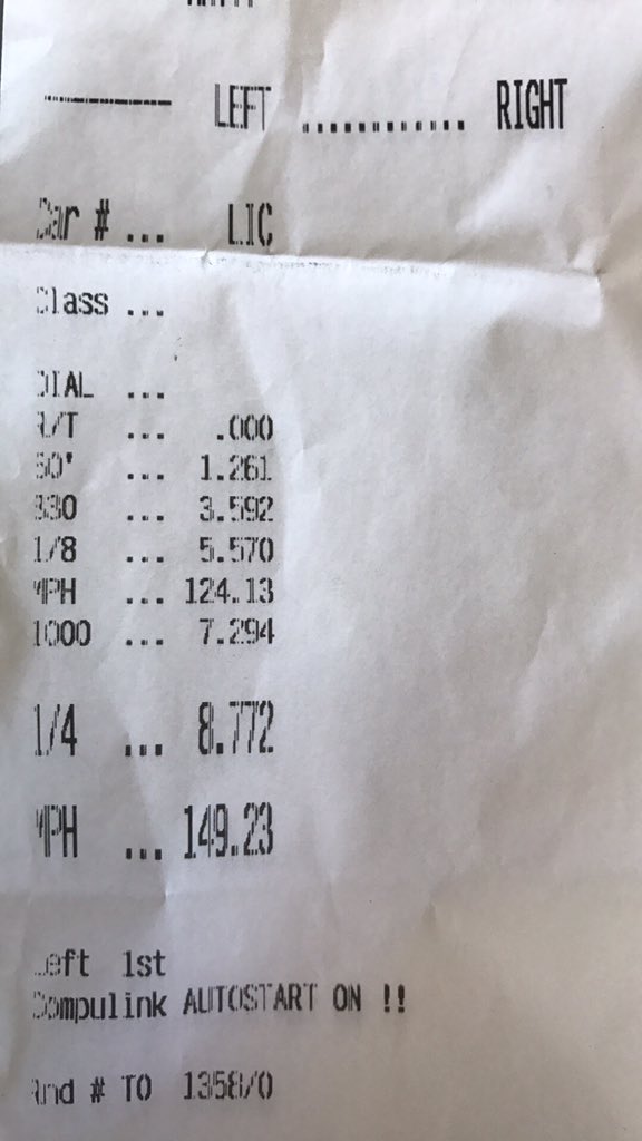 Timmah788's tweet photo. @NHRAOrangeBlock @NHRA @ClayMillican Was Trip Zip Perfect on 5th license lap - first time leaving on top bulb with 1.600 in the box...so yeah, did good. 👍🏼 https://t.co/3KAC17OAZj
