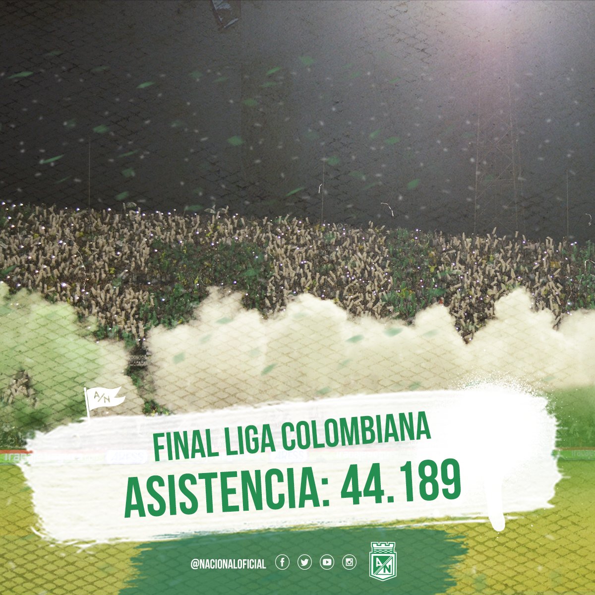 nacionaloficial's tweet photo. Le agradecemos a los 44.189 espectadores que nos acompañaron en la Final de la Liga. #SoyDelVerdeSoyFeliz https://t.co/N6MrHN5m0d