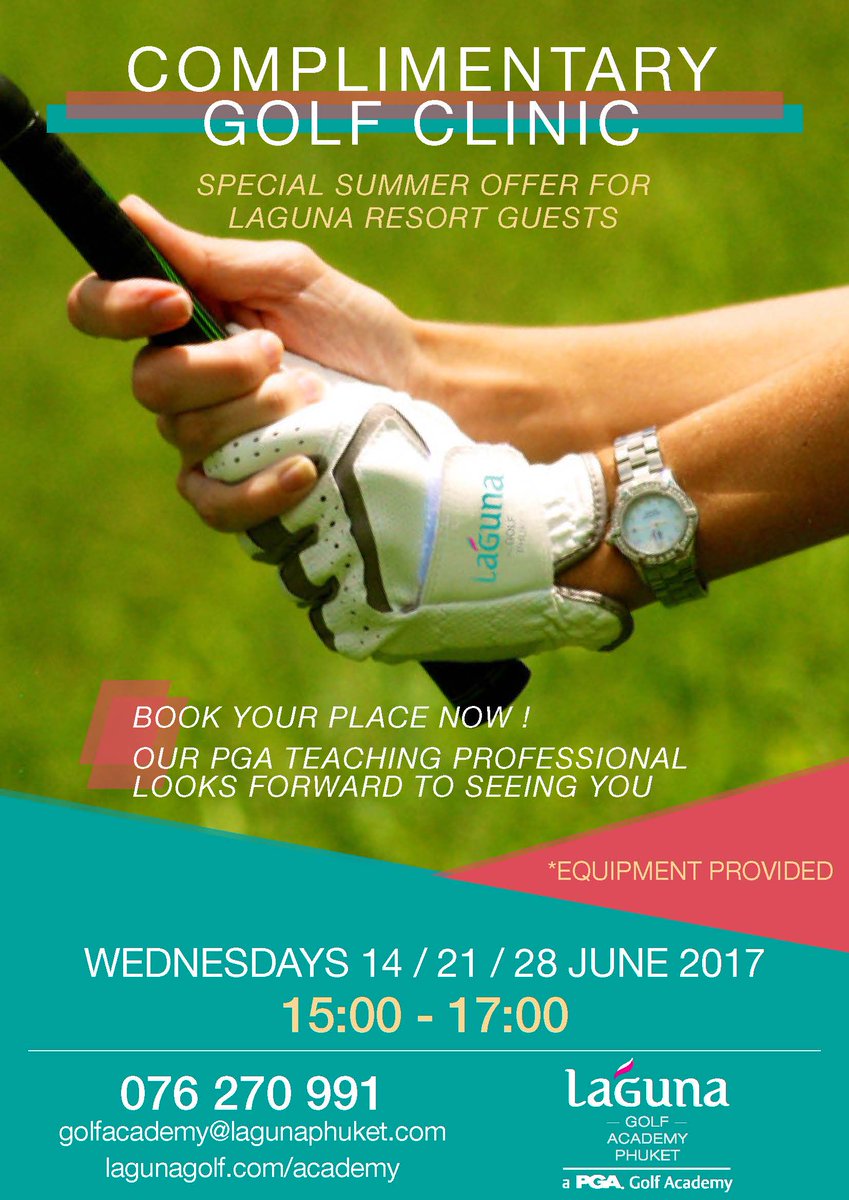 AngsanaVillas's tweet photo. Join us 21 &amp; 28 June for a free golf clinic hosted by our PGA golf professional at  Laguna Golf Academy Phuke 15:00 – 17:00 ! https://t.co/pbCj02X1Xe