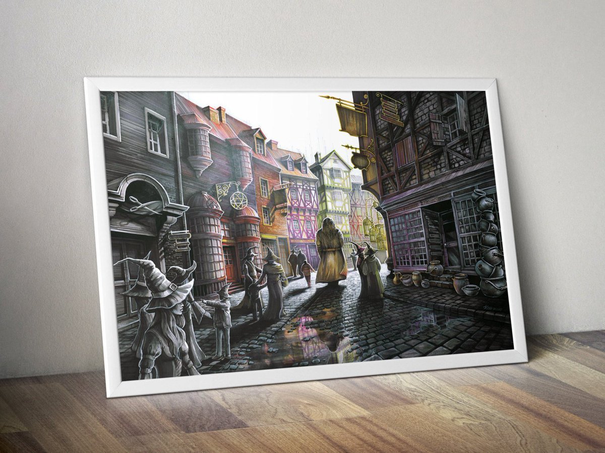 K_KmiecikART's tweet photo. Harry Potter ART PRINT, Diagon Alley street, Harry Potter fanart, fantas… https://t.co/xoWEN4Wjbu #art #FantasyPrint https://t.co/hJM2iV2yU4