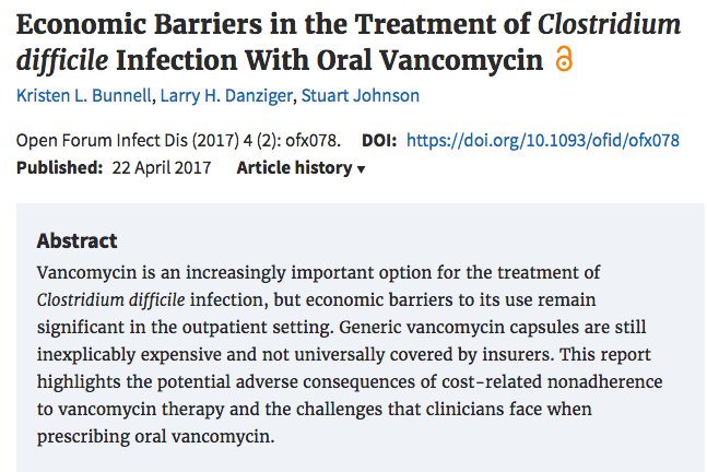 Idsa على تويتر Ofid Why Generic Oral Vancomycin A Key C Diff Drug Costs So Much How Outpatient Care Pays The Price Https T Co 8aijyupsch Paulsaxmd Https T Co Dpm25wkrad