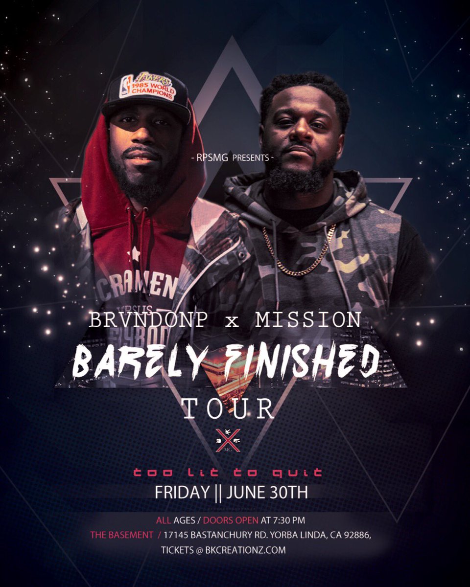 iambrvndonp's tweet photo. LA!! JUNE 30th!! Go get your tix now!! || https://t.co/2g5ltifHYz (LINK IN BIO) || #barelyfinished @ThaMission https://t.co/jnuZ4f66NQ