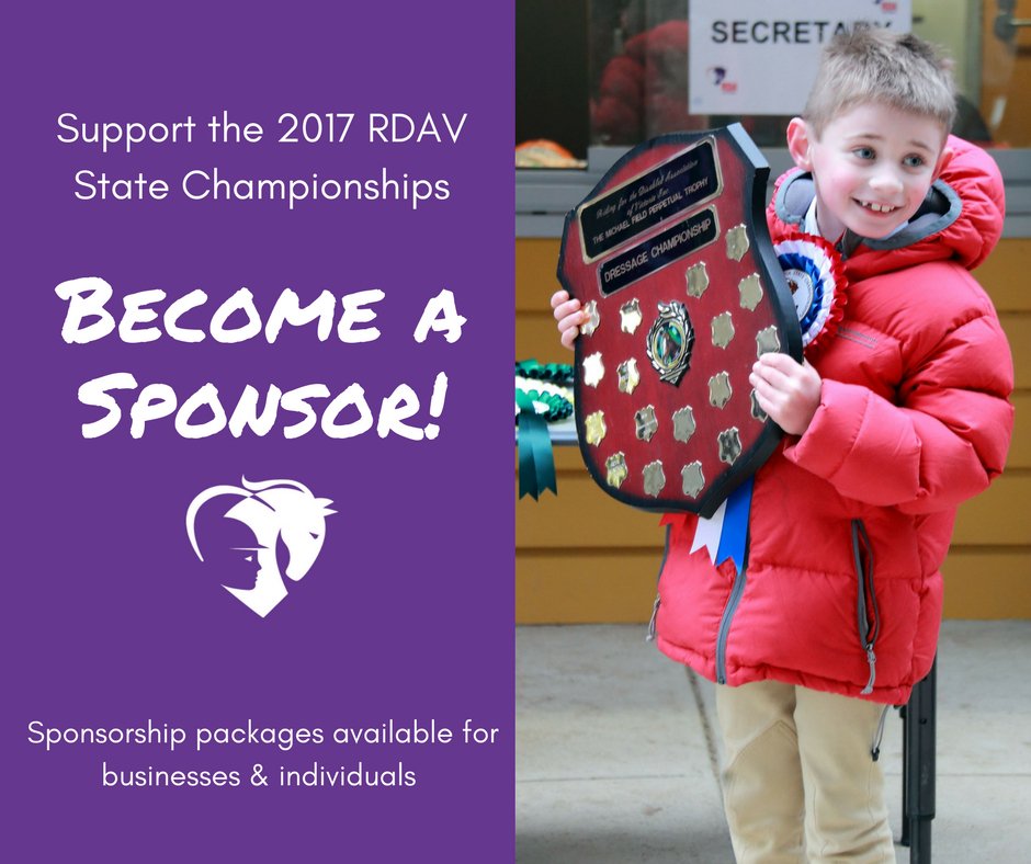 <a href="/RDAVictoria/">RDA Victoria</a> is looking for Sponsors for the 2017 State Championships in September! They start at just $100! bit.ly/2ruy3D2