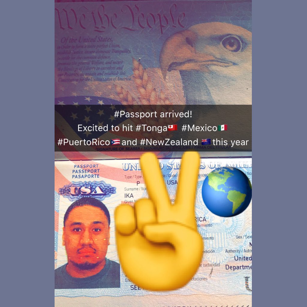 Ika_801's tweet photo. #SlapSomebody #Passport arrived!
Excited to hit #Tonga🇹🇴 #Mexico🇲🇽 #PuertoRico🇵🇷and #NewZealand 🇳🇿this year https://t.co/jrnOmgMFVw