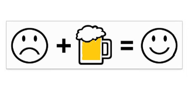 THE math is simple really.
Sad Me + #beer = Happy Me
Any questions?

Your homework assignment for tonight is to practice getting happy!