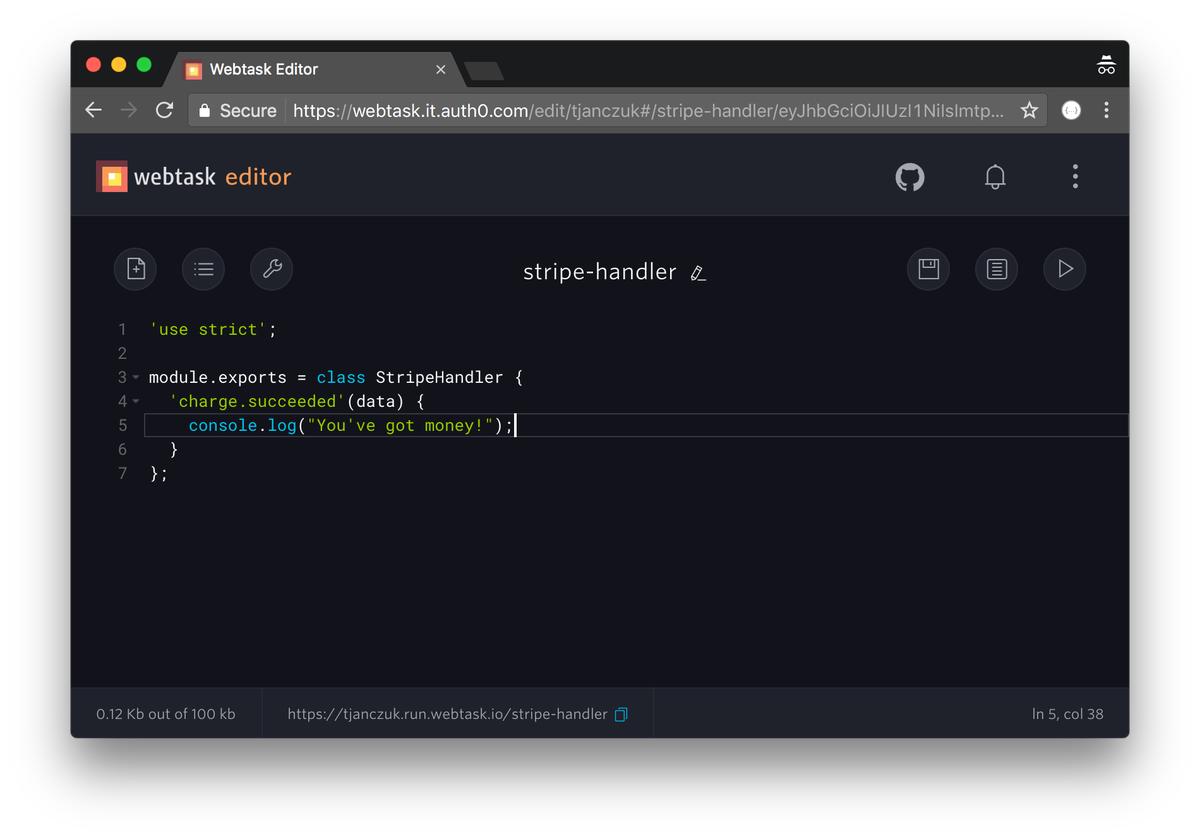 tjanczuk's tweet photo. Customize Stripe Connect with Node.js https://t.co/QfebBI6tjv
#nodejs #serverless @auth0_extend #webtasks @stripe https://t.co/l0GVn3J15V