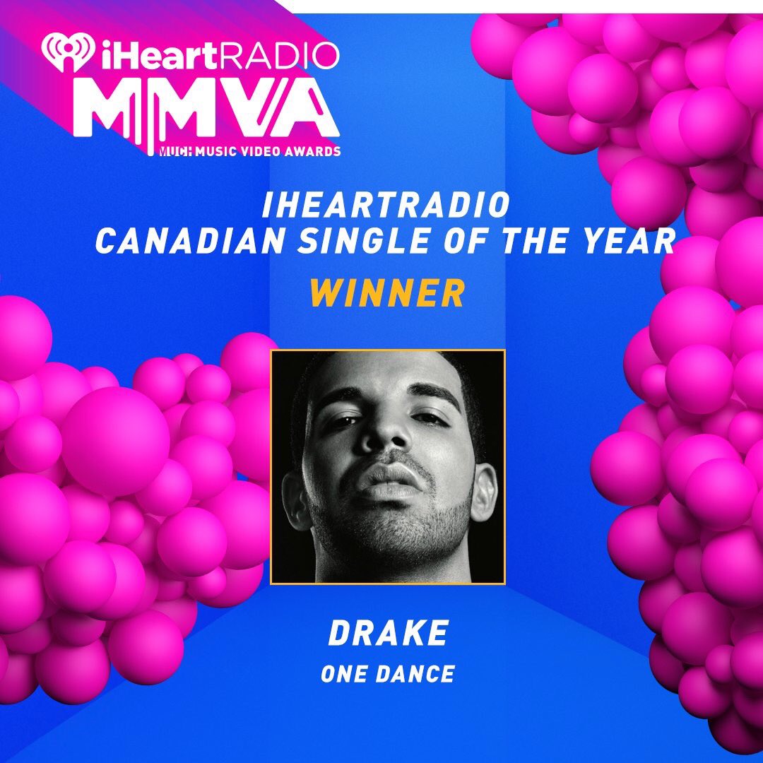 Drake wins Canadian Single of the year with "One Dance"! #MMVAs