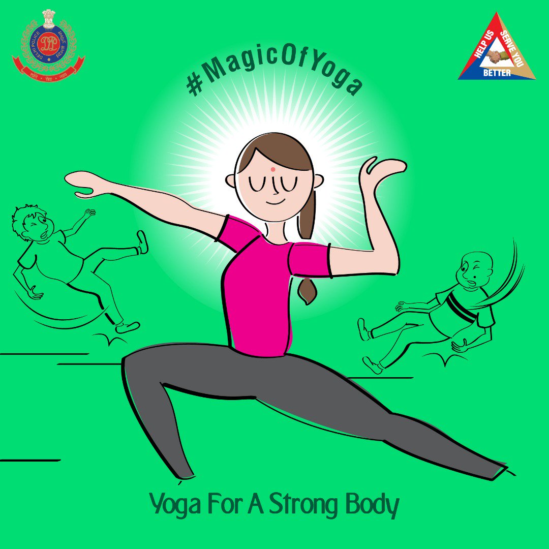 DelhiPolice's tweet photo. Yoga is not just a workout, it is working on yourself. #MagicOfYoga #InternationalYogaDay2017 https://t.co/yfSBXKf0sA