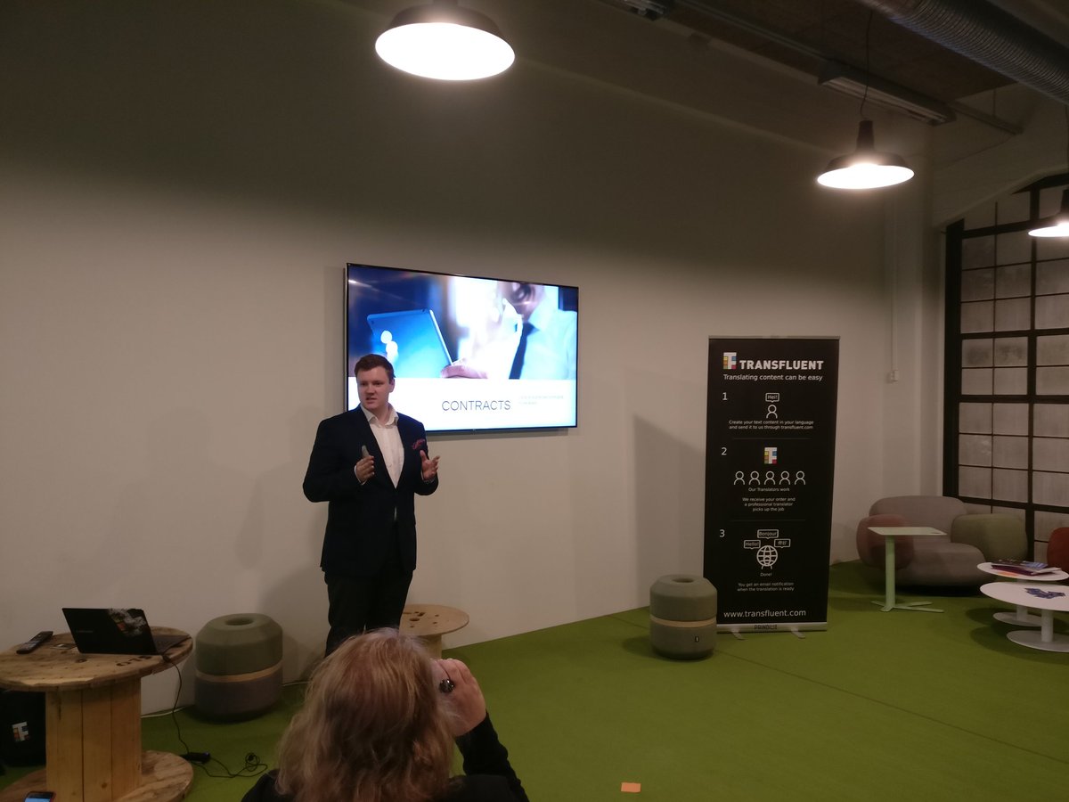 pvesterbacka's tweet photo. Agens and Transfluent breakfast event on contracts and translation at we+ Helsinki https://t.co/8Yk5Qq7VBY