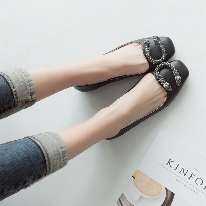 Women's Genuine Leather Square Toe Slip-on Ballerina 🍴$48.50🎂code "ladysto" 15% off #fbloggers #slipperswag #ballerinashape #muleshoe #daily