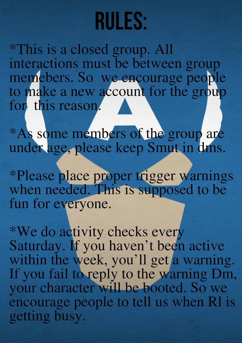 AMarvelProject's tweet image. Our rules. Please read before Apply!