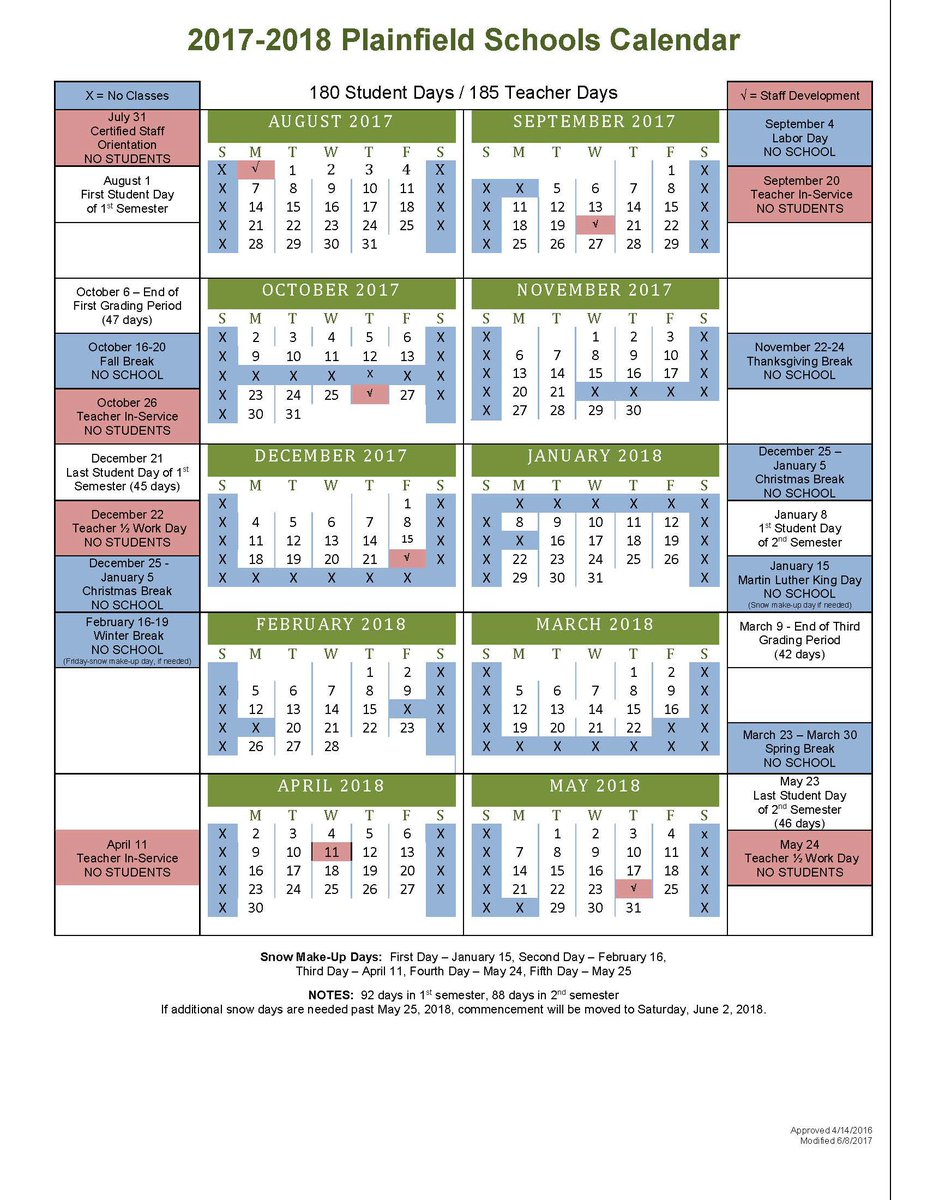 Plainfield Schools On Twitter School Calendar Updated For 17 18 Feb 28 Date Changed To Apr 11 For Professional Dev T Students Attend 2 28 No Students 4 11 Https T Co Mmmt88p7z8 Plainfield In School Calendar