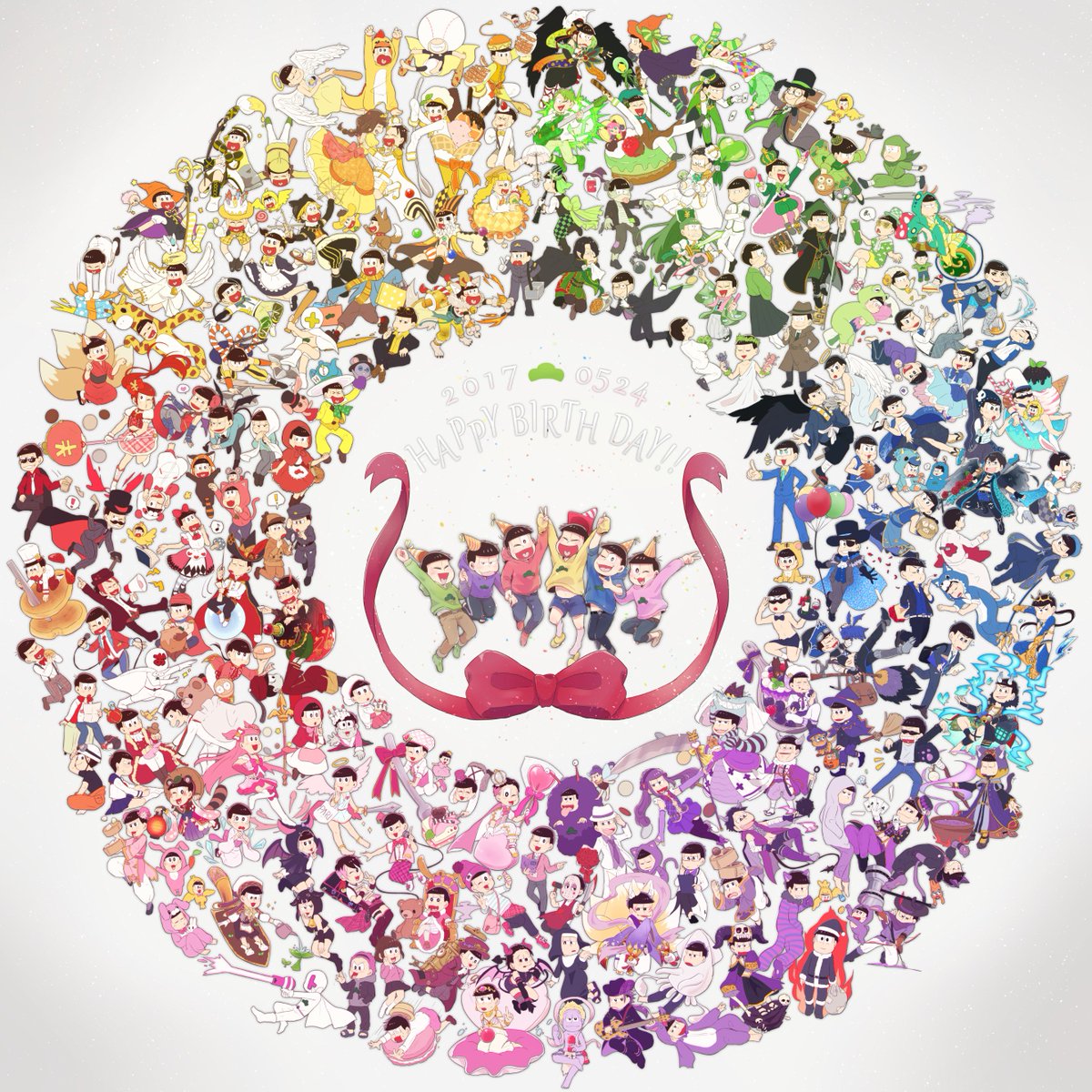 本当はお誕生日にあげたかったんだけどぜんっぜん間に合いませんでした！2期も10月に始まるしこれからもお馬鹿でわちゃわちゃしている六つ子がだいすきです～～～！！！